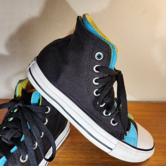 CONVERSE ALL STAR Chuck Taylor Hi-top Double Upper Multicolor Men (4)/Women (6) - Picture 7 of 16